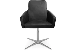 Drehstuhl W-Cube 1 mit Arm Leder schwarz