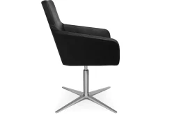 Drehstuhl W-Cube 1 mit Arm Leder schwarz