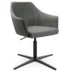Drehstuhl W-Cube 3 mit Arm Leder grau
