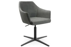 Drehstuhl W-Cube 3 mit Arm Leder grau