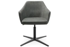 Drehstuhl W-Cube 3 mit Arm Leder grau