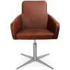Drehstuhl W-Cube 1 mit Arm Leder braun