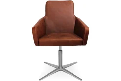 Drehstuhl W-Cube 1 mit Arm Leder braun