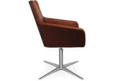 Drehstuhl W-Cube 1 mit Arm Leder braun