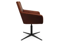 Drehstuhl W-Cube 1 mit Arm Leder braun