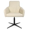Drehstuhl W-Cube 1CL mit Arm Leder creme