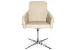 Drehstuhl W-Cube 1CL mit Arm Leder creme