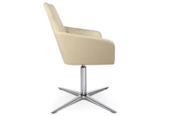 Drehstuhl W-Cube 1CL mit Arm Leder creme