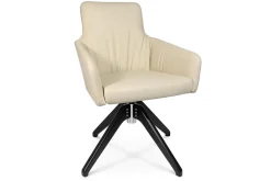 Drehstuhl W-Cube 1CL mit Arm Leder creme