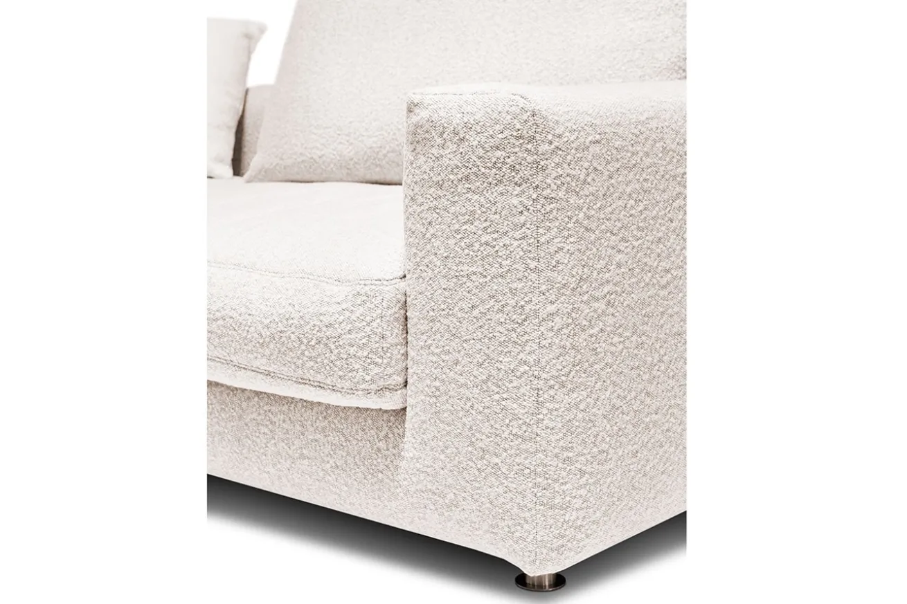 Ecksofa Bella Leder und Stoff beige