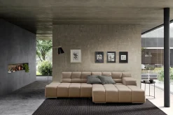 Ecksofa Cube Stoff beige