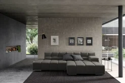 Ecksofa Cube Stoff dunkelbraun