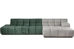 Ecksofa Cube Stoff dunkelgrün grau