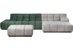 Ecksofa Cube Stoff dunkelgrün grau