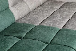 Ecksofa Cube Stoff dunkelgrün grau