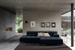 Ecksofa Cube Stoff dunkelblau