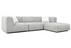 Ecksofa Marlon Stoff hellgrau