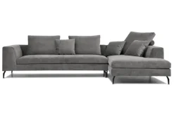 Ecksofa Messina Stoff grau