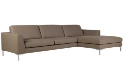 Ecksofa Oslo Leder graubraun