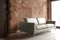 Ecksofa Oslo Leder graubraun
