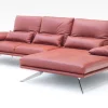 Ecksofa Phoebe Leder rot