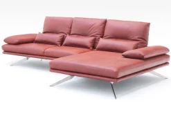 Ecksofa Phoebe Leder rot
