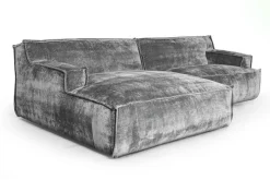 Ecksofa Plantes Cord silber