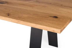 Esstisch astige Eiche Massivholz gerade Kante