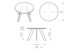 Esstisch Circle Eiche massiv ab D 100 cm konfigurierbar