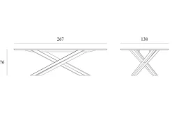 Esstisch Mikado Eiche massiv oval B 267 cm