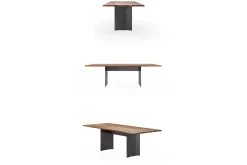 Esstisch Raw 90 Nussbaum Stahlwangen ab 160 cm konfigurierbar