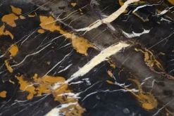 Esstisch Razor rund mit Marmorplatte schwarz-braun 120