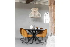 Esstisch Timeless Black Teak schwarz D 130 cm