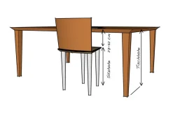 Esstisch Utrecht organische Kante 140x90x3
