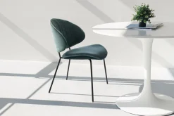 Esszimmerstuhl Alvaro Stoff-Leder blau