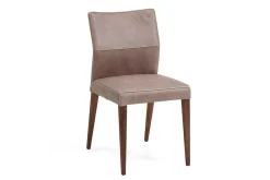 Esszimmerstuhl Lenny Leder olive Holzbeine