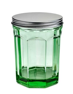 Fish & Fish Dose mit Deckel Glas grün H 15