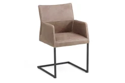 Freischwinger Lenny mit Armlehne Leder olive