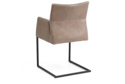 Freischwinger Lenny mit Armlehne Leder olive