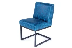 Freischwinger Ora Leder petrolblau