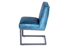 Freischwinger Ora Leder petrolblau