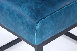 Freischwinger Ora Leder petrolblau