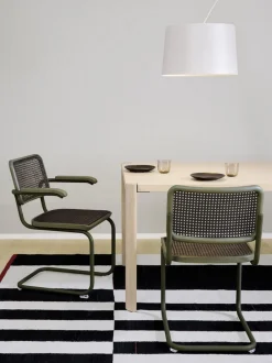 Freischwinger S32V Rattan grün