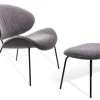 Fußhocker Alvaro Lounge Bouclé grau