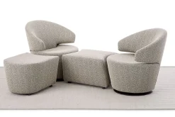 Fußhocker Trick Stoff natur