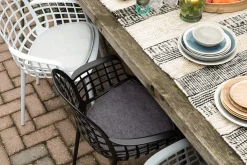 Garten Armlehnstuhl Aluminium weiss