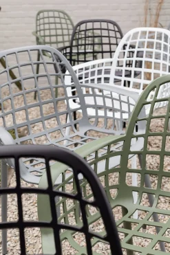 Garten Armlehnstuhl Aluminium weiss