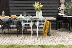 Garten Armlehnstuhl Aluminium weiss