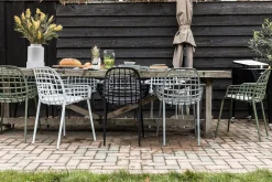 Garten Armlehnstuhl Aluminium weiss