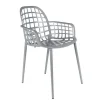 Garten Armlehnstuhl Aluminium hellgrau